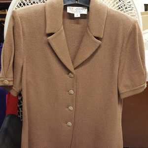 St. John Collection Tan Short Sleeve Jacket